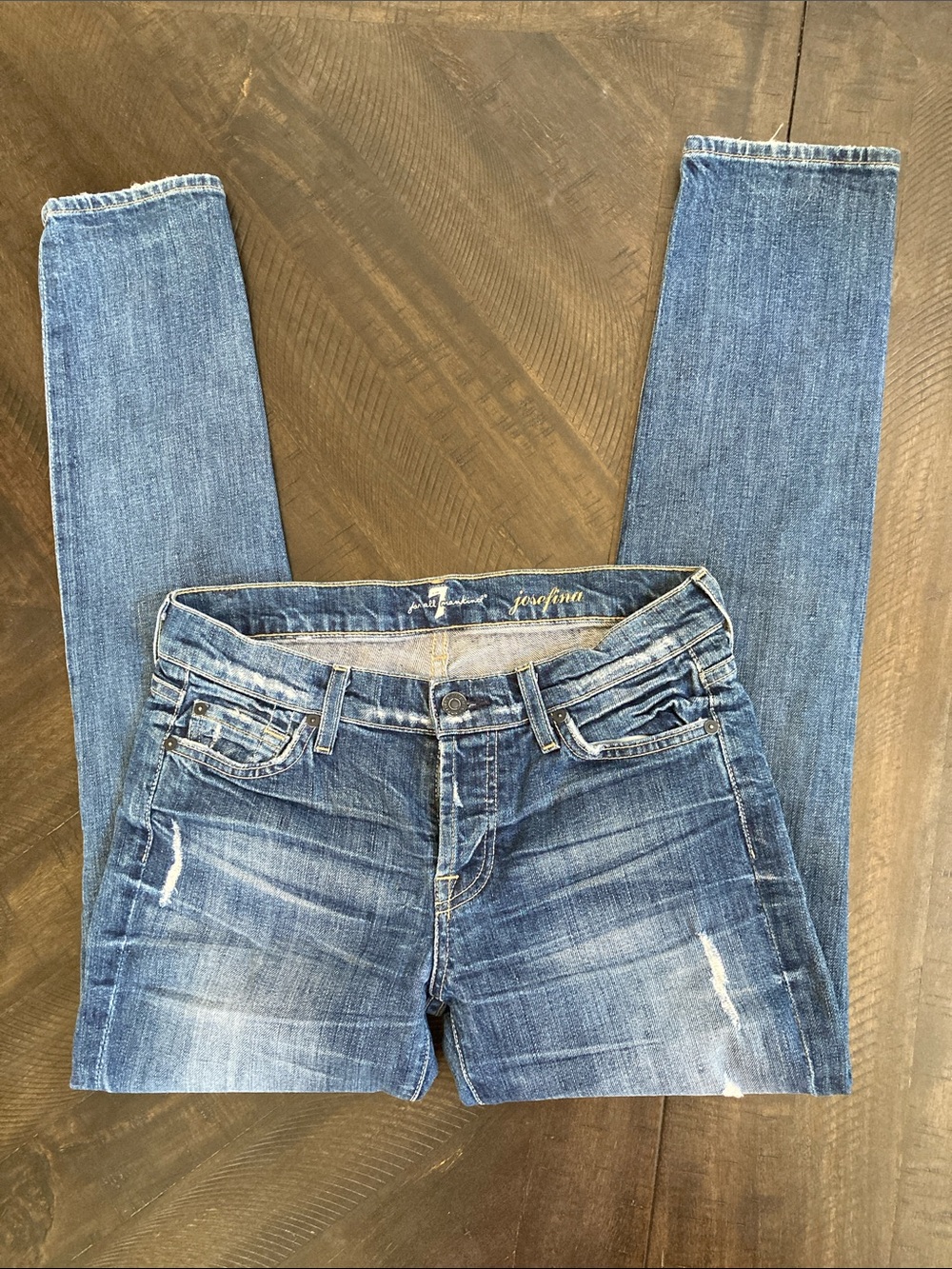 7 For All Mankind Women's Medium Blue Skinny Jeans